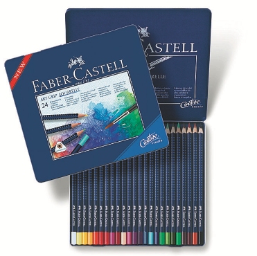 Akvarelne drvene bojice Pastele Art Grip set - 24 boje - metalna kutija Akvarelne drvene bojice Pastele Art Grip set - 24 boje - metalna kutija