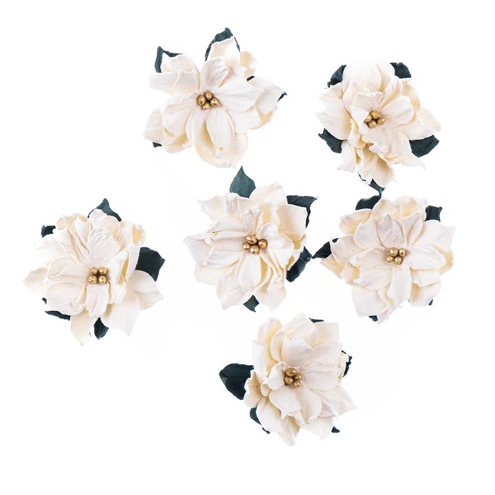 3D papirno cvijeće | Bijela božićna zvijezda 6 kom