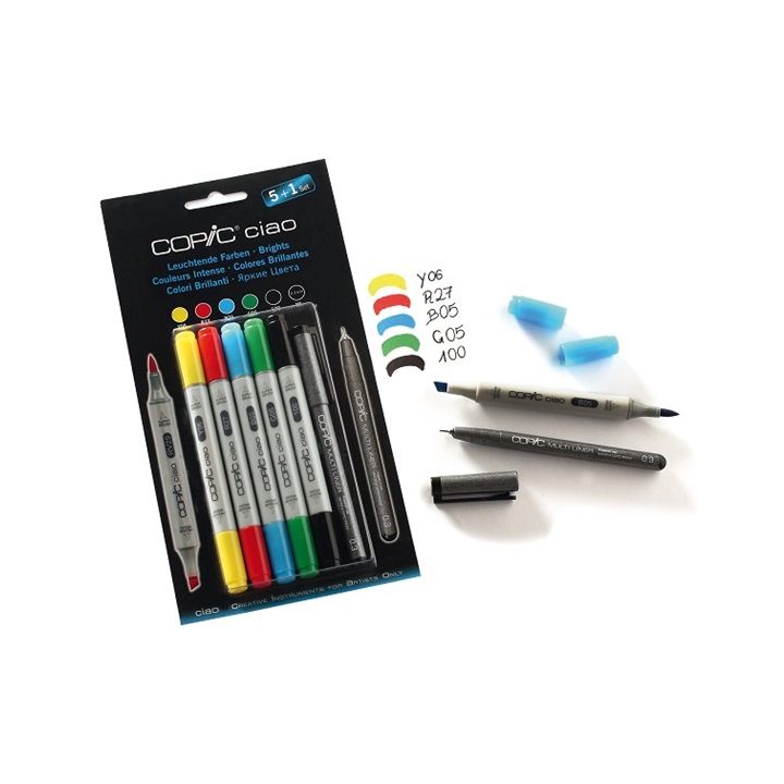 Markeri COPIC Ciao Bright Tones - set 5+1 