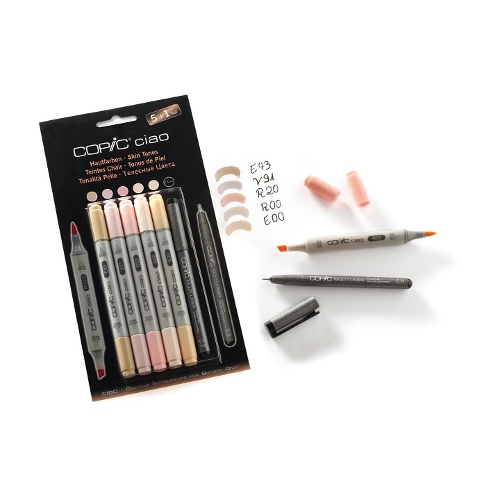 Markeri COPIC Ciao Skin Tones - set 5+1