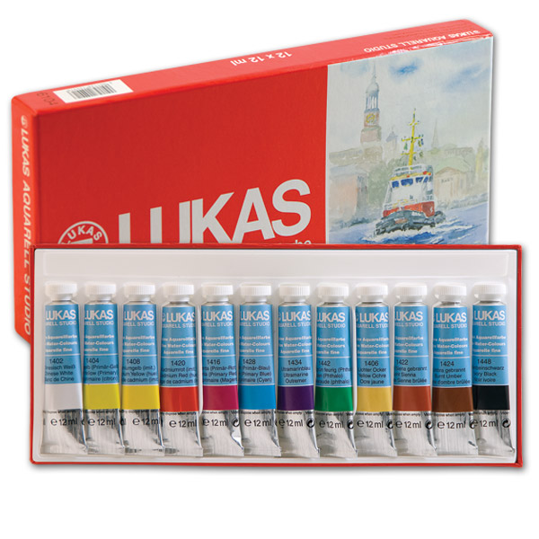 Akvarele LUKAS STUDIO 12x10ml - set u kartonskoj kutiji