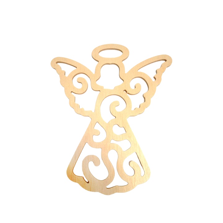 Drveni ukras za decoupage - Anđeo 14.5 cm