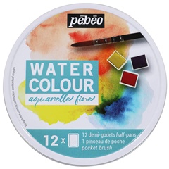 Set akvarel boja Pebeo u metalnoj kutiji | 12 pcs