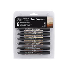 Set od 6 flomastera  Winsor & Newton Brushmarker - boje kože 