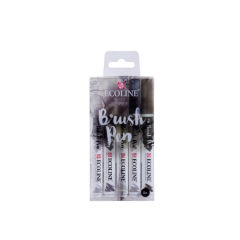 Akvarel markeri Ecoline Brush Pen Grey - 5 djelni set