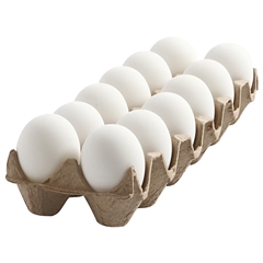 Bijela plastična jaja - 12 kom / 6 cm