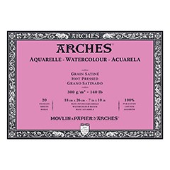 Blok ARCHES® Aquarelle Watercolour Hot Pressed - 18 x 26 cm