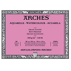 Blok ARCHES® Aquarelle Watercolour Hot Pressed - 26 x 36 cm