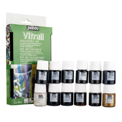 Boja za staklo Pebeo Vitrail Discovery set / 12 x20 ml