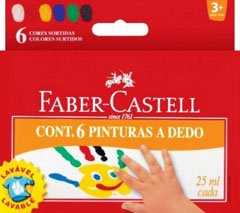 Boje za prste u čašici 25 ml - 6 boja