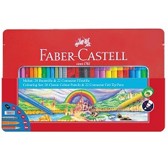 Bojice Faber-Castell šesterokutne / set od 28 boja i 22 flomastera