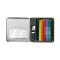 Bojice Polychromos set od 12 kom + Castell 9000 u metalnoj kutiji