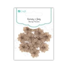 Cvijetići od jute 3.3 cm - 12 komada
