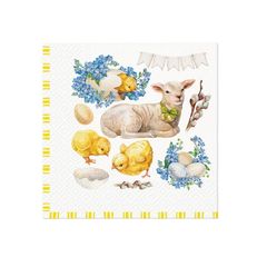 Decoupage salvete - Easter lamb frame - 1kom