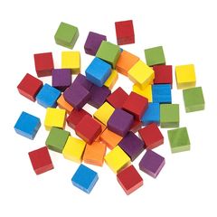 Drvene kocke u boji 15x15 mm / Set od 49