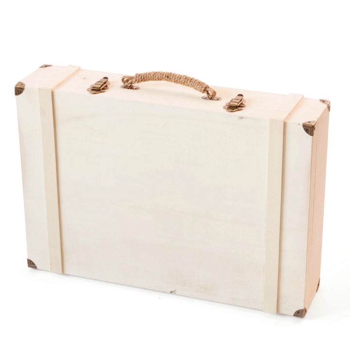 Drveni kofer s metalnim ojačanjima 53 x 31 x 14 cm