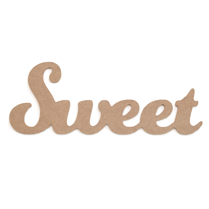Drveni ukras od MDF-a - natpis Sweet - 34 cm