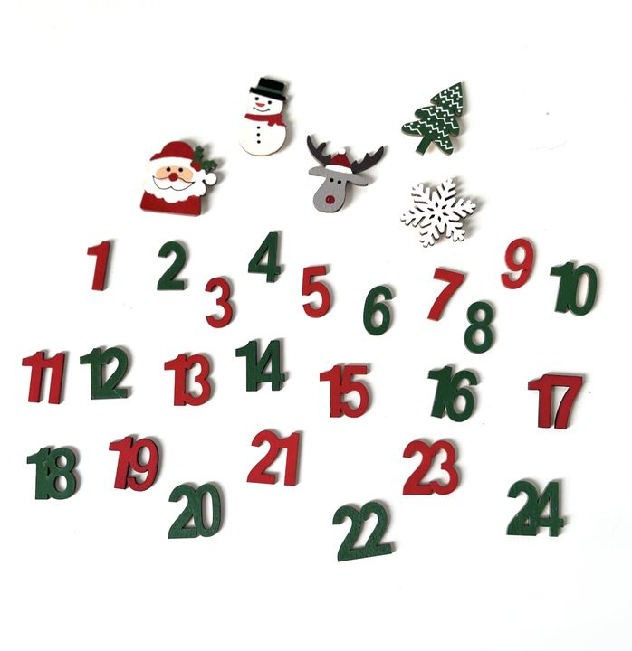 Drveni ukrasi Advent kalendar  | 29 kom