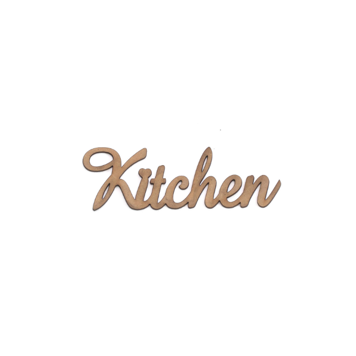 Drveni ukrasni od MDF-a - natpis Kitchen - 12 cm