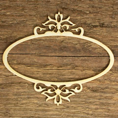 Drveni ukrasni okvir - okrugli ornament 