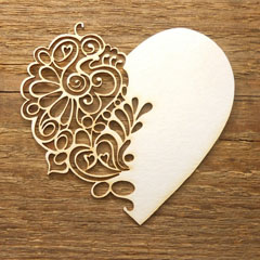 Drveno ukrasno srce - ornament 