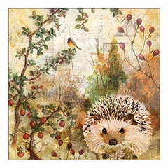 Eko salveta za dekupaž Autumn Hedgehog - 1 kom