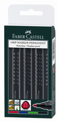 Flomaster Grip Permanent okrugli vrh - set 4 kom