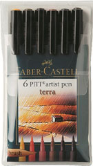 Flomasteri Art Pen PITT - set 6 Terra