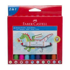 Flomasteri Faber-Castell sa pečatima - 10 boja