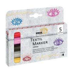 Flomasteri za tekstil Glitter 5 komada KREUL