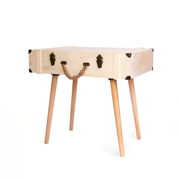 Kofer s nogarama od drveta breze 63 x 60 x 43 cm