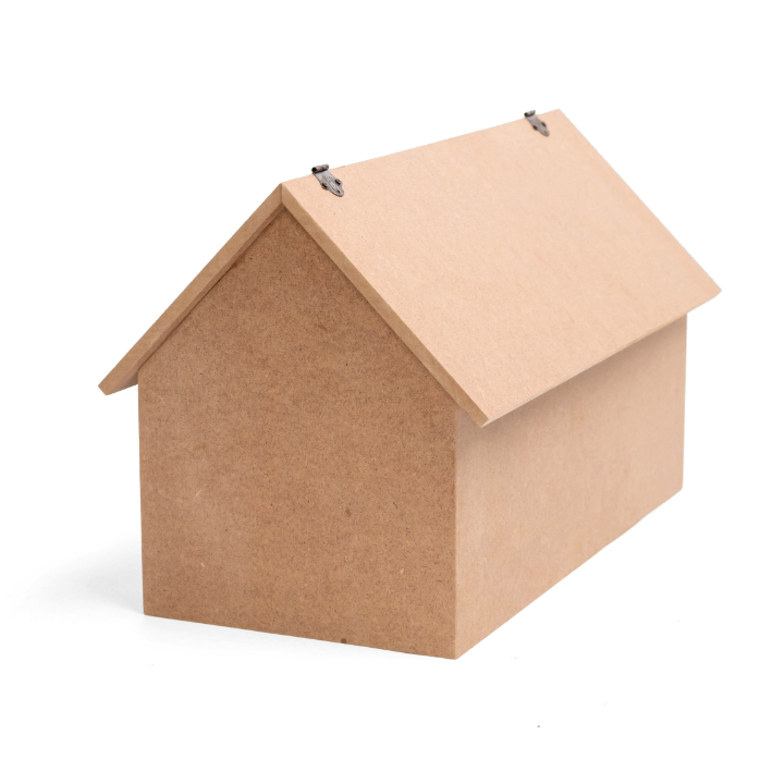 Kućica s krovom koji se može otvoriti od MDF -a - 43 x 26 x 24 cm