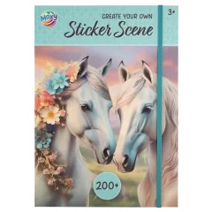 MOXY Knjiga s naljepnicama za scene s konjima A4 - 200+ naljepnica za kreativne aktivnosti
