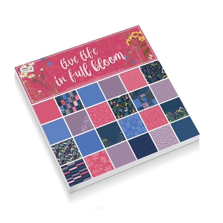 Papir za scrapbooking 24 listova 30,5 x 30,5 - Cvijetni motiv