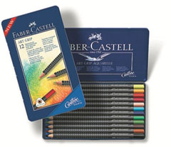 Akvarelne drvene bojice Art Grip set - 12 boja - metalna kutija