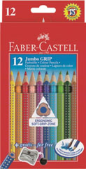 Drvene bojice Jumbo Grip set - 12 kom + šiljilo