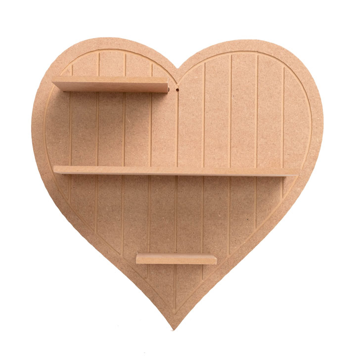 Polica od MDF ploče - srce - 41 cm