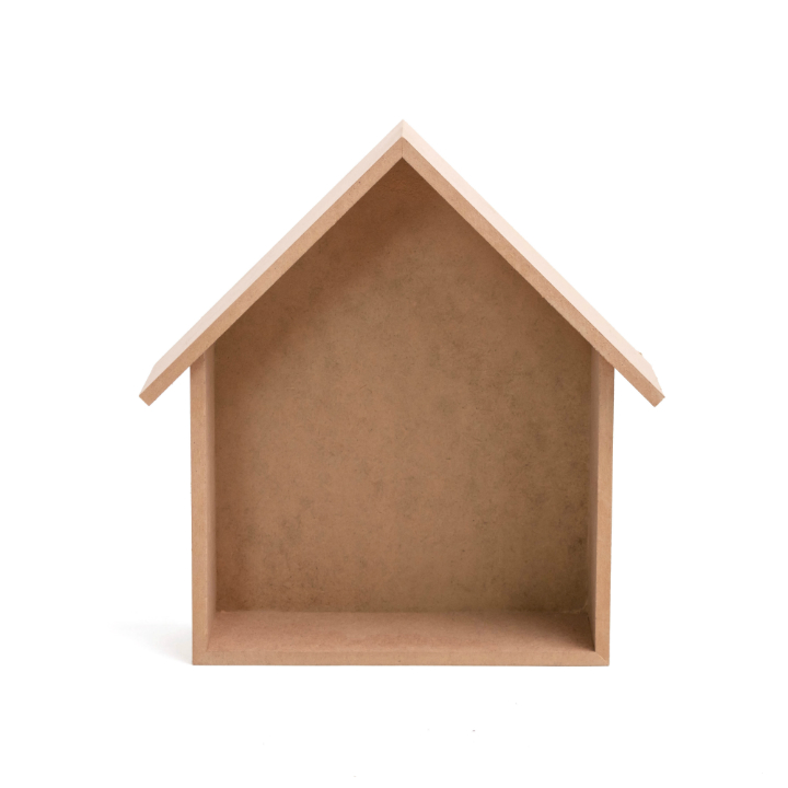 Polica u obliku kuće od MDF -a - 29 x 28 x 10 cm