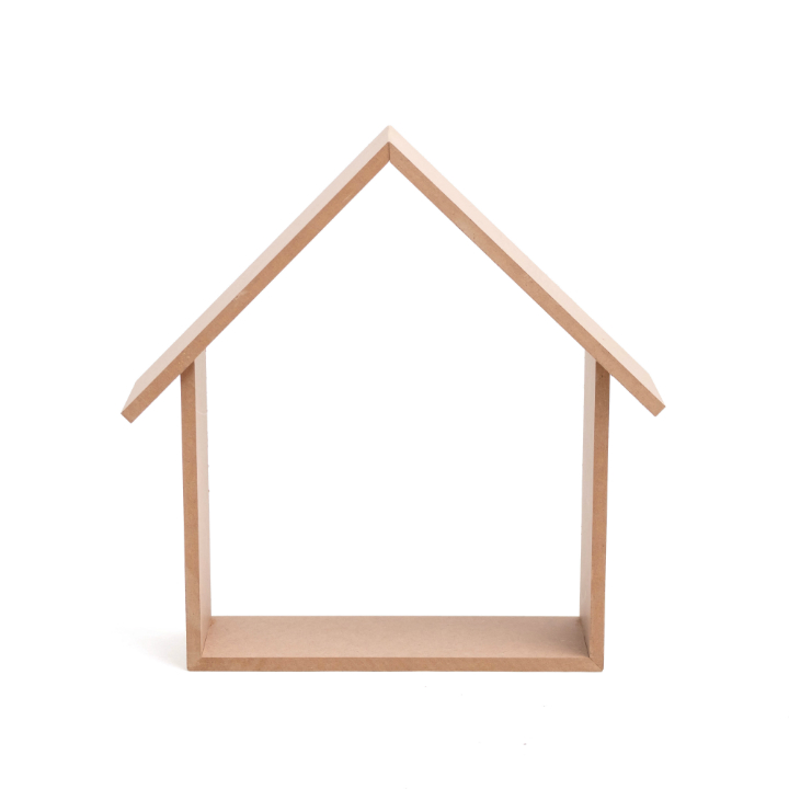 Polica u obliku kuće od MDF -a - 30 x 29 x 10 cm