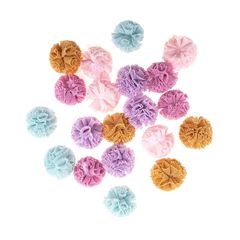Pomponi od tila za ručni rad | 20 kom, pastelne boje, 2 cm