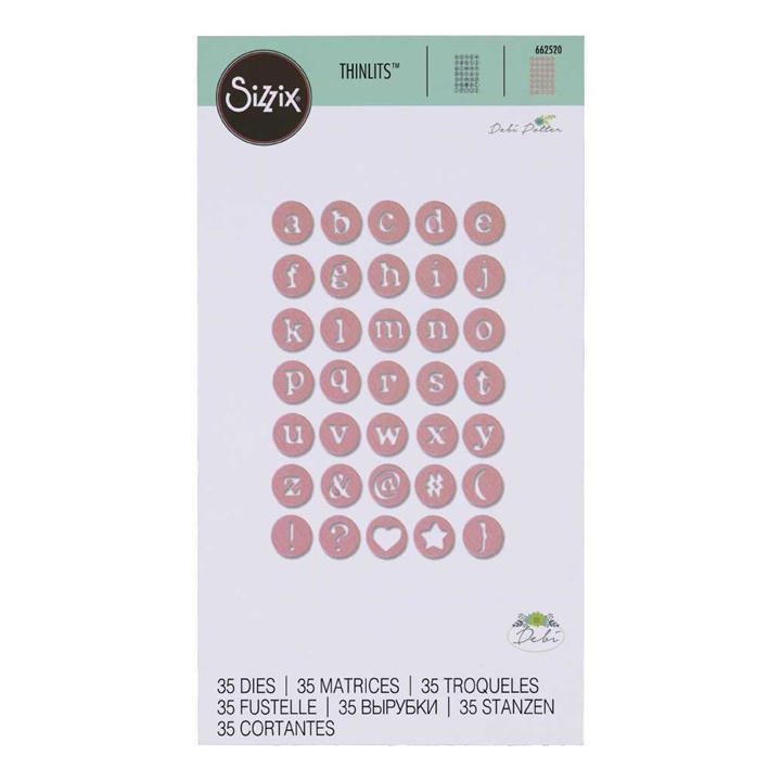 Šabloni za rezanje Sizzix Thinlits Dainty Lowercase - set od 35 komada Šabloni za rezanje Sizzix Thinlits Dainty Lowercase - set od 35 komada