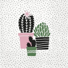 Salveta za dekupaž Cactus on Dots rose - 1 kom