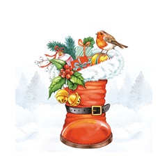 Salveta za dekupaž Christmas boot 1 kom