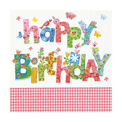 Salveta za dekupaž - Happy Birthday - 1 komad