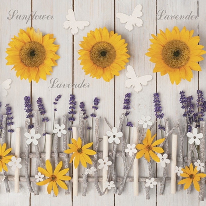 Salveta za dekupaž Lavender and Sunflower Composition - 1 kom