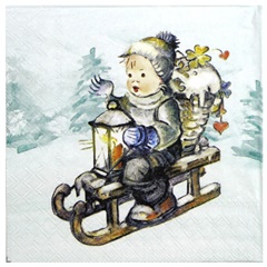 Salveta za dekupaž Ride into Christmas 1 kom