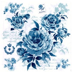 Salveta za dekupaž Romantic Flower Blue - 1 kom