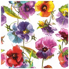 Salveta za dekupaž Watercolour flowers - 1 kom