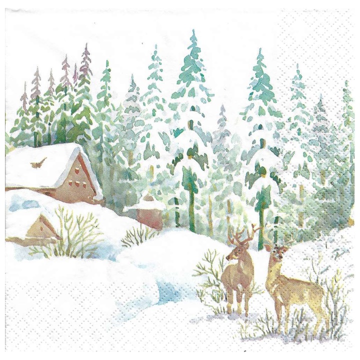 Salveta za DEKUPAŽ - Winter Scene - 1 kom.
