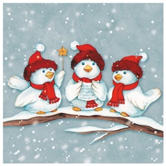 Salveta za dekupaž X-mas birds 1 kom